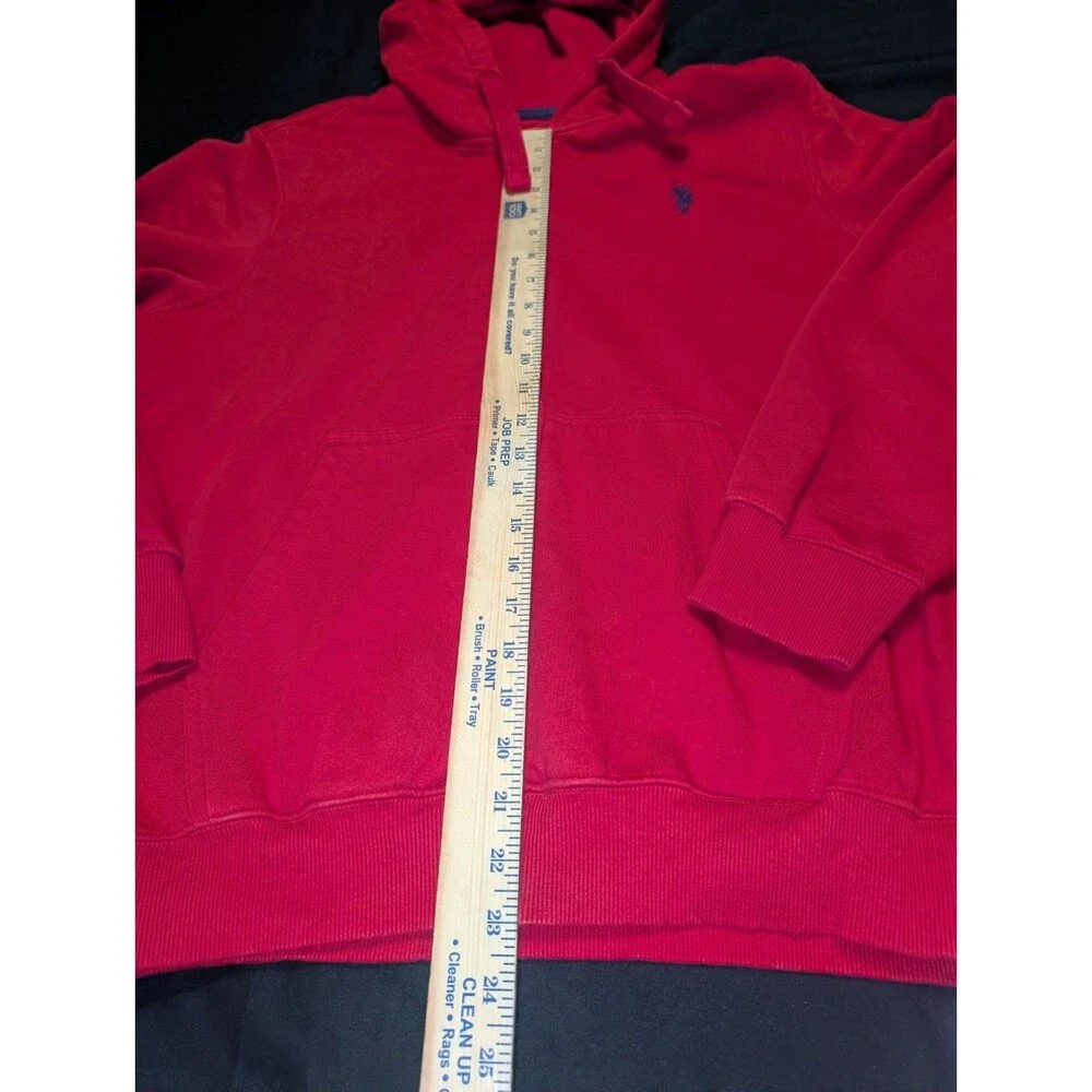 U.s. Polo Assn.  Hoodie Red Large Size Men’s Red Labeled Hooded Zip Jacket - Picture 5 of 10